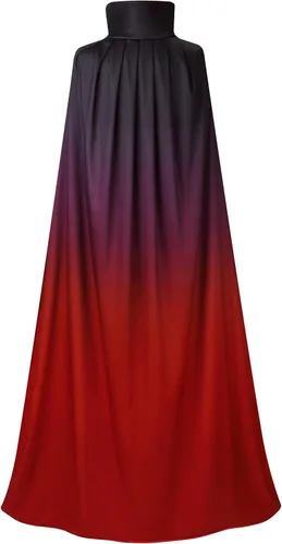 Vista 17 de Disfraz de capa reversible con cuello alto y capucha, color negro y rojo