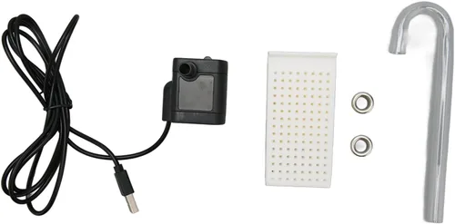 Vista 9 de Fuente de agua para gatos, dispensador de agua transparente silencioso para mascotas con tubo de codo para interiores (tapa amarilla)