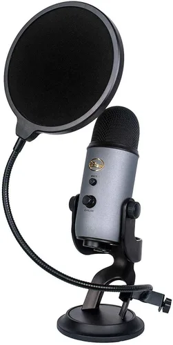 Vista 2 de Studio Micrófono Mic viento visualización Filtro pop filtro Pop dragonpad Soporte Giratorio 360 flexible cuello de cisne Holder, Negro, Full