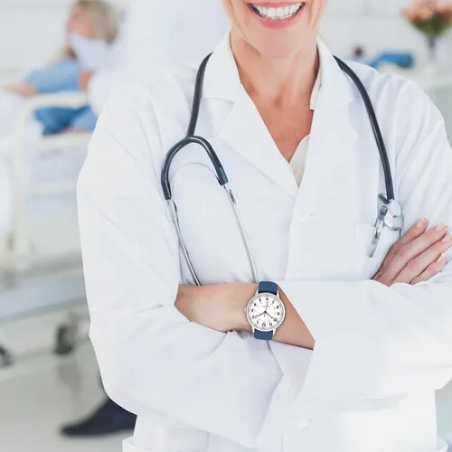 Vista 5 de Reloj de enfermera para mujer, resistente al agua, analógico, de silicona, con segundero, reloj de enfermería