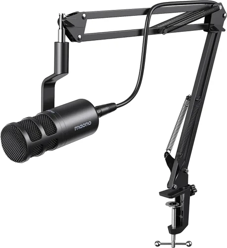 Vista 10 de MAONO Micrófono de podcast XLR, micrófono dinámico de estudio cardioide para grabación vocal, transmisión, voz en off, tecnología de aislamiento