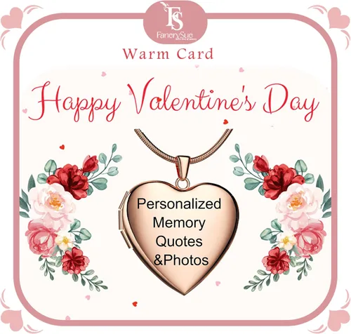 Vista 8 de Fanery sue Collar con medallón de corazón que sostiene imágenes, collares personalizados con fotos personalizadas, con imagen