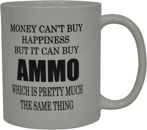 Vista 2 de Rogue River Tactical La mejor taza de café divertida Money Can't Buy Happiness But It Can Buy Mundial Novelty Cup