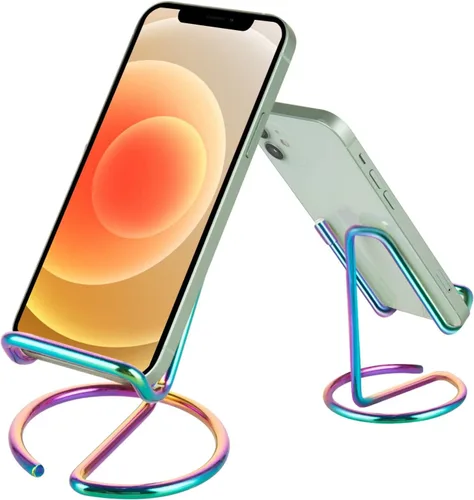 Vista 11 de ROPOSY Soporte de teléfono celular para escritorio, bonito soporte portador de metal negro para teléfono celular, accesorios de escritorio