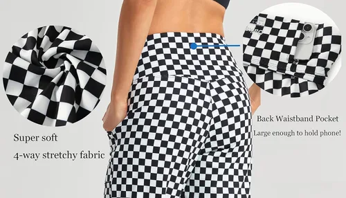 Vista 30 de Oalka - Pantalones deportivos para mujer, con cintura alta y bolsillos, para hacer deporte, yoga y entrenar