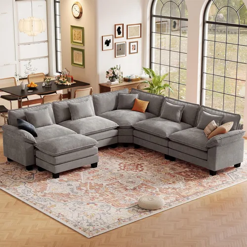 Vista 68 de CDCASA Silla de acento de gran tamaño de 50'' con otomana Asiento extra ancho y profundo estilo sofá nube para sala de estar, dormitorio, rincón