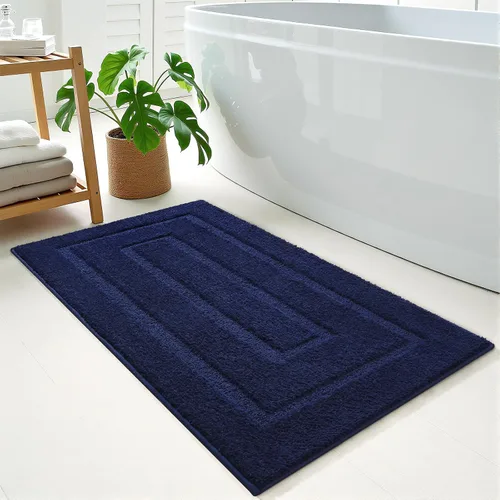 Vista 19 de HOMORE Alfombra de baño negra de 24 x 17 pulgadas, suave y absorbente, alfombra de baño pequeña, alfombra de baño lavable antideslizante para bañera