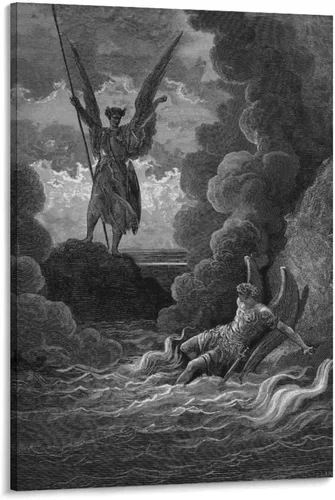 Vista 11 de 20 obras maestras por Gustave Dore - Póster artístico de Adán y Eva expulsados del Edén y arte de pared, póster moderno para decoración