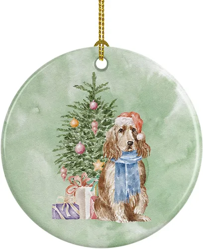 Vista 8 de Caroline's Treasures Bulldog, Bulldog inglés #2 y árbol de cerámica adorno colgante para árbol de Navidad, decoración colgante para el hogar