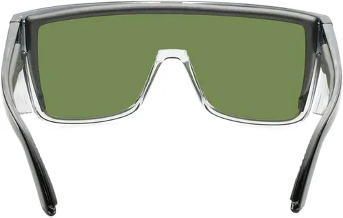 Vista 4 de IBEX The GOAT - Lentes de sol de seguridad con certificación ANSI Z87+, protección ultra UV 400, lentes de espejo y montura negra, para hombres
