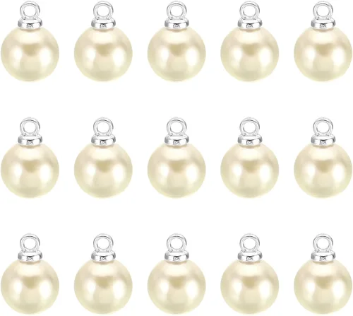 Vista 11 de PATIKIL 150 cuentas de perlas de perlas de imitación de perlas colgantes de bricolaje para hacer joyas, pulseras, aretes, collar