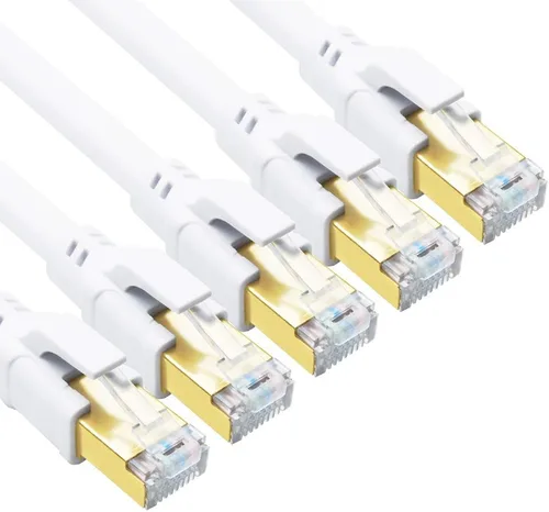 Vista 11 de Cable Ethernet CAT 8, 1.5 pies (paquete de 3) de ultra alta velocidad de 40 Gbps 2000 MHz SFTP CAT8, cable de red LAN de Internet con conector RJ45