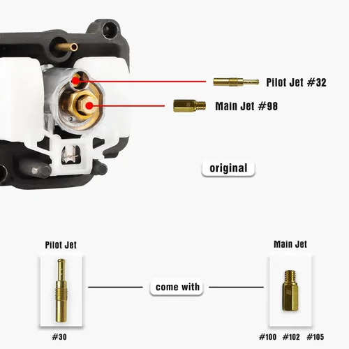Vista 6 de Carburador NIBBI PWK de 24 mm para motocicleta, carburador de potencia de 125 cc-150 cc con chorros de carburador, compatible con motor GY6 Dirt