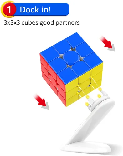 Vista 4 de GAN 356 i 3 Cubo de velocidad sin calcomanías, 3x3 Smart Cube 356 i3 Gans Cubo magnético con GAN 3x3 Smart Cube Display Stand, plástico Speed Cube