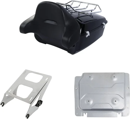 Vista 16 de XFMT Maletero de Motocicleta 34,8 cm de Negro Mate para Harley Touring Road King Street Glide Road Glide Electra Glide Ultra Classic '14-Posterior