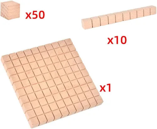 Vista 4 de Gazechimp Montessori DIY Base de madera de diez bloques de matemáticas manipulativas matemáticas tempranas aprendizaje matemático, paquete B
