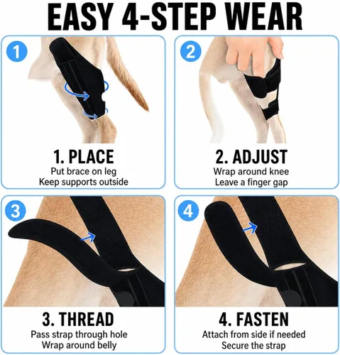 Vista 8 de Dog Knee Brace for Torn ACL/CCL, Hind Leg Support for Dogs (L)