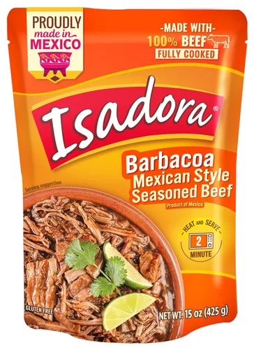 Vista 5 de Isadora Chile Verde de cerdo totalmente cocido, bolsa de 15 onzas, comida mexicana auténtica lista para comer, cerdo en salsa verde, calor medio