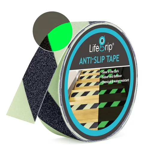 Vista 13 de Lifegrip - Cinta de tracción antideslizante, cinta de fricción de 1 pulgada x 15 pies, el mejor agarre, adhesivo abrasivo para escaleras, peldaños
