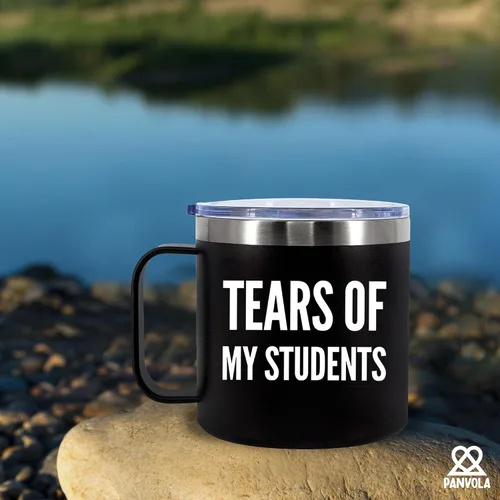 Vista 7 de Tears Of My Students - Taza térmica de 14 onzas con tapa de asa para profesores, regalos para profesores de estudiantes, para graduación, día
