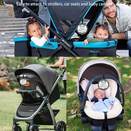 Vista 6 de PLIGREAT 2 carteles colgantes con texto en inglés "Stop Touching Baby Please Dont Touch Me", placas para recién nacido, niña, niño, prematuro