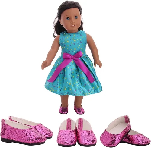 Vista 2 de yijing Accesorios para muñecas, seis pares de zapatos de muñeca de 18 pulgadas, adecuados para muñecas de 18 pulgadas (más de 3 meses)