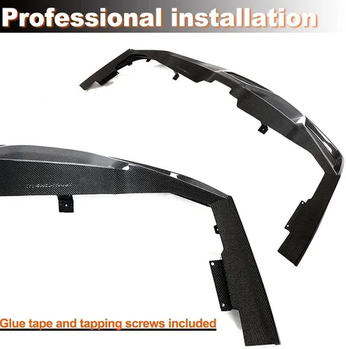 Vista 5 de Difusor de parachoques trasero de fibra de carbono real para Ford Mustang GT Coupé de 2 puertas 2018-2019 salida de fábrica CF, parachoques