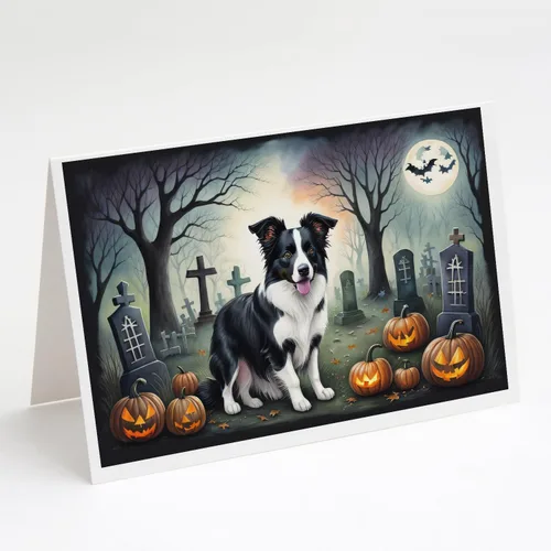 Vista 23 de Caroline's Treasures DAC2042GCA7P Golden Retriever - Tarjetas de felicitación y sobres de Halloween espeluznantes, paquete de 8 tarjetas en blanco