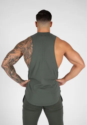 Vista 3 de GORILLA WEAR Camiseta sin mangas Milo Drop con sisa, color verde