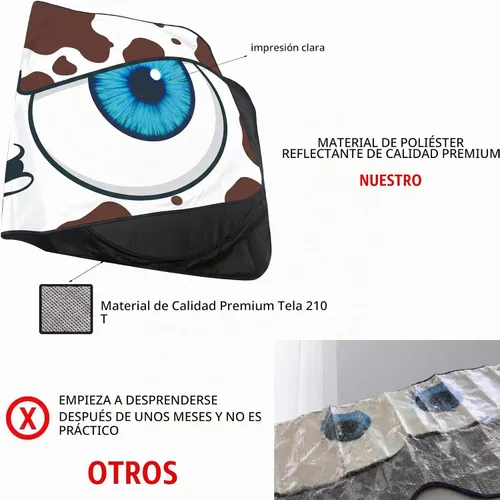 Vista 3 de Parasol para parabrisas delantero para sedanes, parasol de automóvil para parabrisas delantero divertido (patrón de vaca marrón, 59 x 27.5 pulgadas)