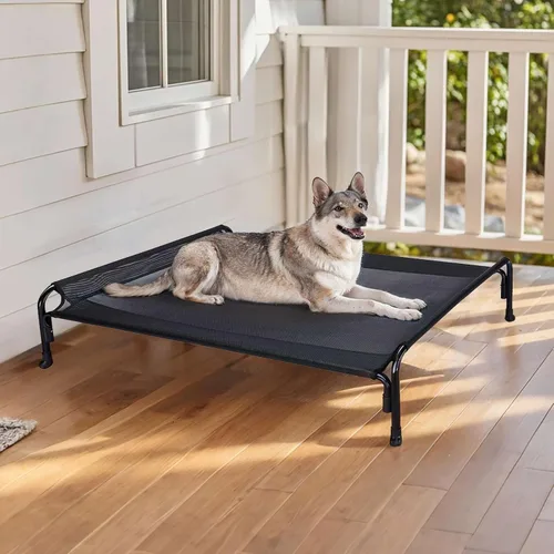 Vista 8 de Veehoo Cama Elevada para Perros al Aire Libre, Cuna Elevada para Perros Grandes, Cama de Hamaca para Mascotas Enfriable Lavable Impermeable