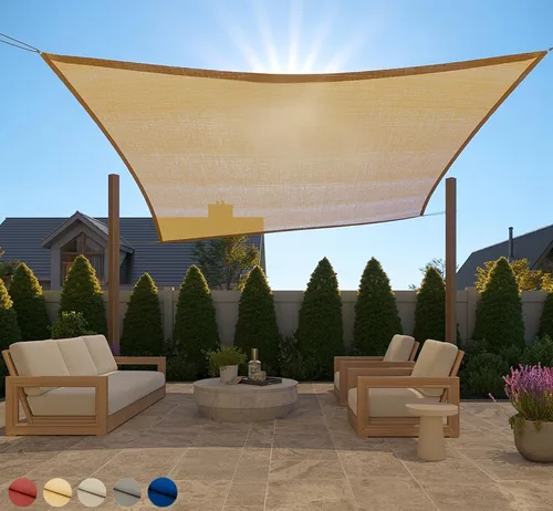 Vista 11 de GORILLA GRIP - Toldo parasol resistente, protección UV, resistente a la decoloración, desgarros y óxido, rectangular, con bordes curvos que bloquean