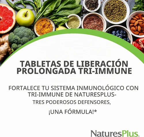 Vista 3 de NaturesPlus Herbal Actives Tri-Immune, liberación prolongada – 60 tabletas – vegetariano, sin gluten – 30 porciones