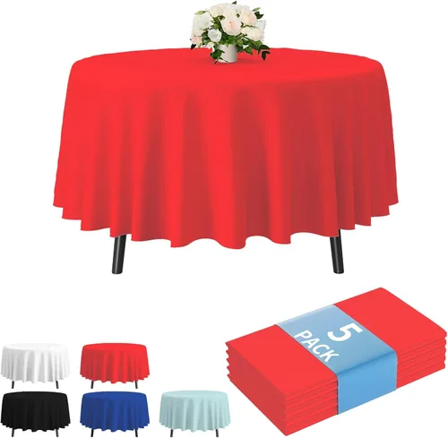 Vista 26 de Fixwal Mantel de plástico negro desechable de 54 x 108 pulgadas, mantel rectangular impermeable, paquete de 5 para graduación, decoración de fiesta