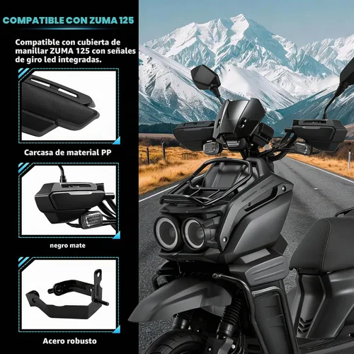 Vista 4 de Mokuo - Guardamanos de motocicleta para Yamaha Zuma 125 2022-2023 – Deflector de viento en manillar, protector de mano