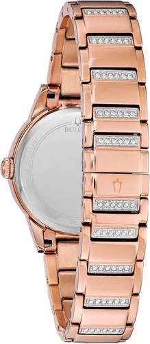 Vista 3 de Bulova Reloj de vestir de dos tonos con movimiento de cuarzo para mujer (Modelo 98L247), Azul, 98L247