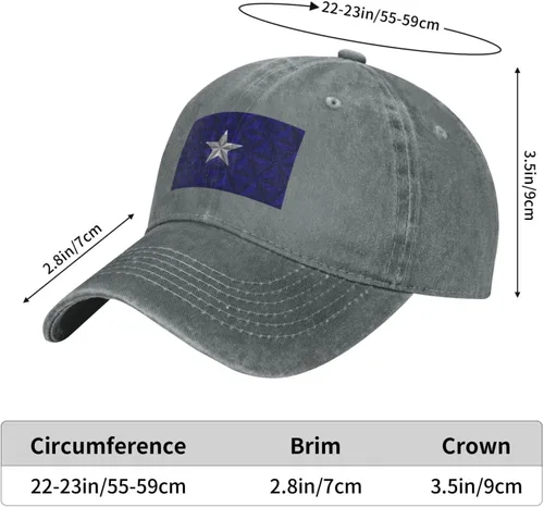 Vista 6 de Bonnie Blue Flag with Polygon Effect Baseball Cap for Men Women Hats Adjustable Vintage Cowboy Hat Dad Caps