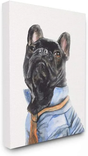 Vista 6 de Stupell Industries Placa de pared con diseño de perro y mascota de Bulldog Francés, 10 x 15, multicolor