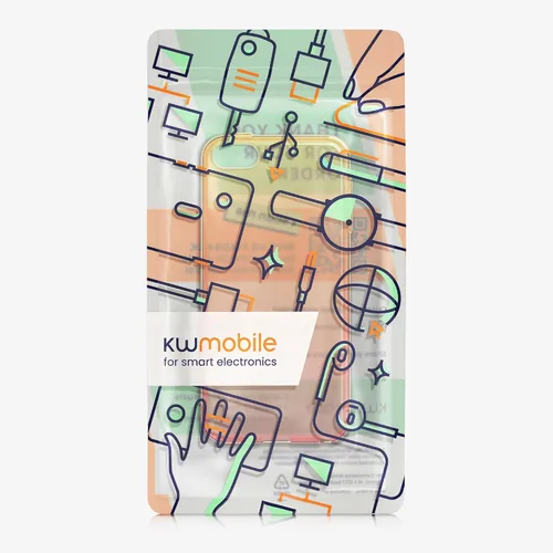 Vista 6 de kwmobile Funda transparente compatible con Apple iPod Touch 6G / 7G (6ª y 7ª generación), carcasa trasera de TPU, color amarillo/rosa