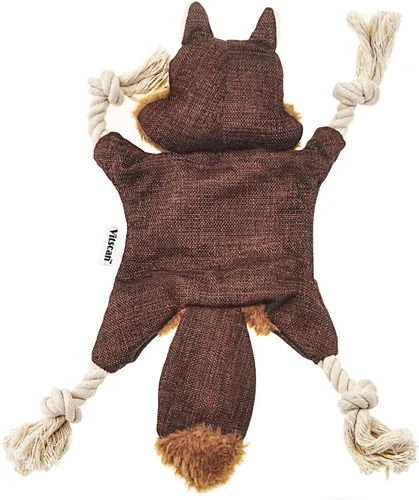 Vista 7 de Vitscan Juguete arrugado para perro, juguetes para cachorros, sin relleno, con extremidades de cuerda de algodón, juguete para perros