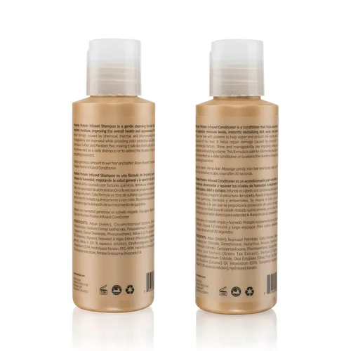 Vista 7 de MOEHAIR Champú y acondicionador 2 en 1 con infusión de proteínas de viaje para cabello fino, tratamiento capilar proteico para cuero cabelludo seco