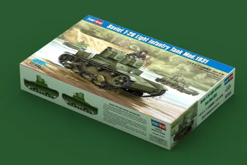 Vista 2 de Hobby Boss Kit de construcción de modelo de tanque de infantería ligera soviética T-26 1931
