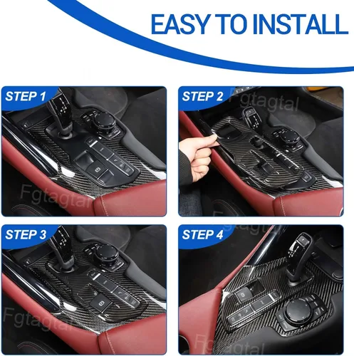 Vista 5 de Compatible con Toyota Supra GR A90 A91 MK5 2019-2026 Cubierta de panel de palanca de cambios, cubierta protectora de panel antiarañazos