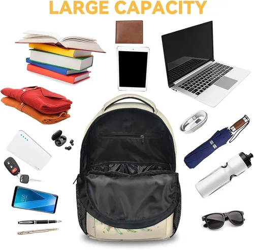 Vista 4 de Homexzdiy Linda mochila de zorro para niñas y niños, mochila escolar de 16 pulgadas para niños y estudiantes, mochila de gran capacidad de dibujos