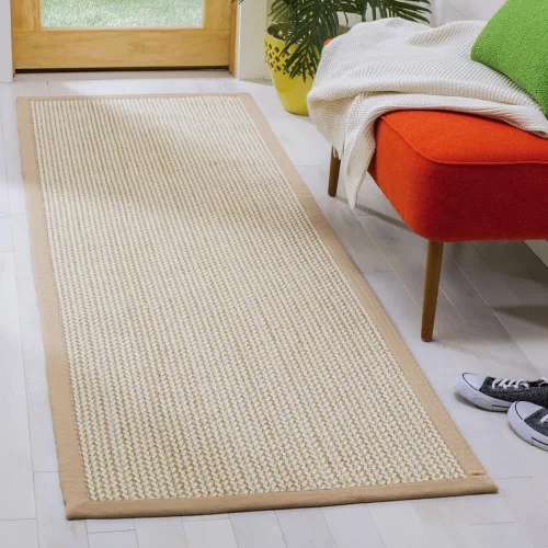 Vista 18 de SAFAVIEH Natural Fiber Collection NF475B - Alfombra para pasillo, 2 pies 6 pulgadas x 8 pies, beige, sisal y lana, diseño tejido con borde