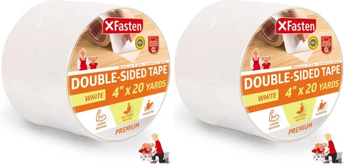 Vista 10 de XFasten Cinta adhesiva de doble cara, extraíble, 3 pulgadas por 15 yardas, rollo individual, sin residuos y segura para superficies