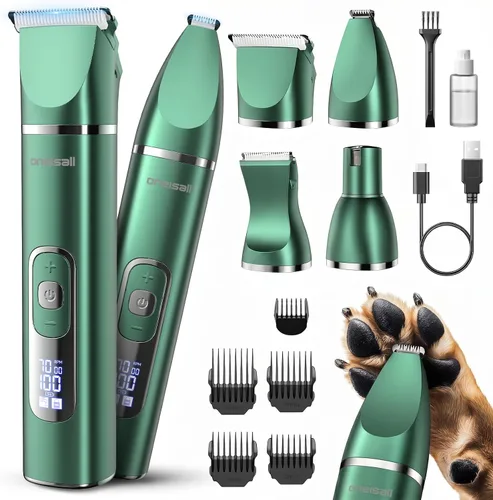 Vista 13 de oneisall Kit de aseo para perros 4 en 1 con pantalla LCD Plateado
