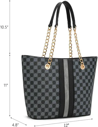 Vista 4 de Montana West Bolso de mano para mujer con asa superior con cadena