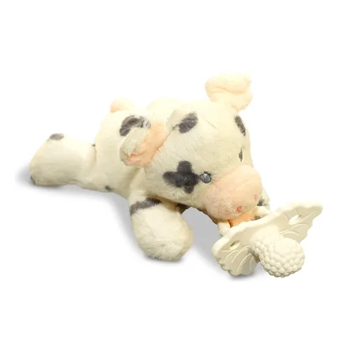 Vista 13 de RaZbaby Oso RaZbuddy con chupete de alivio de dentición RaZberry – Alivio para encías adoloridas con textura inspirada en la naturaleza, mordedor