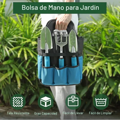 Vista 7 de Housolution - Juego de herramientas de jardinería, 8 piezas, regalos de jardinería para mujeres, azul y negro